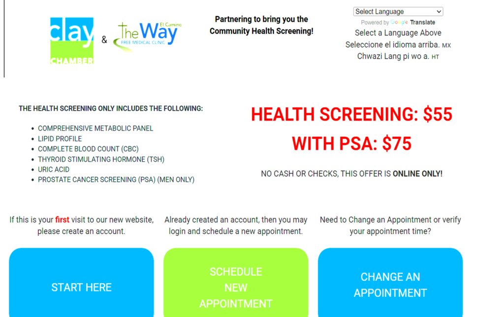 Health Screening for Clay Chamber